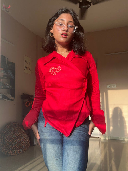 Hae-ina Blazer Shirt In Red