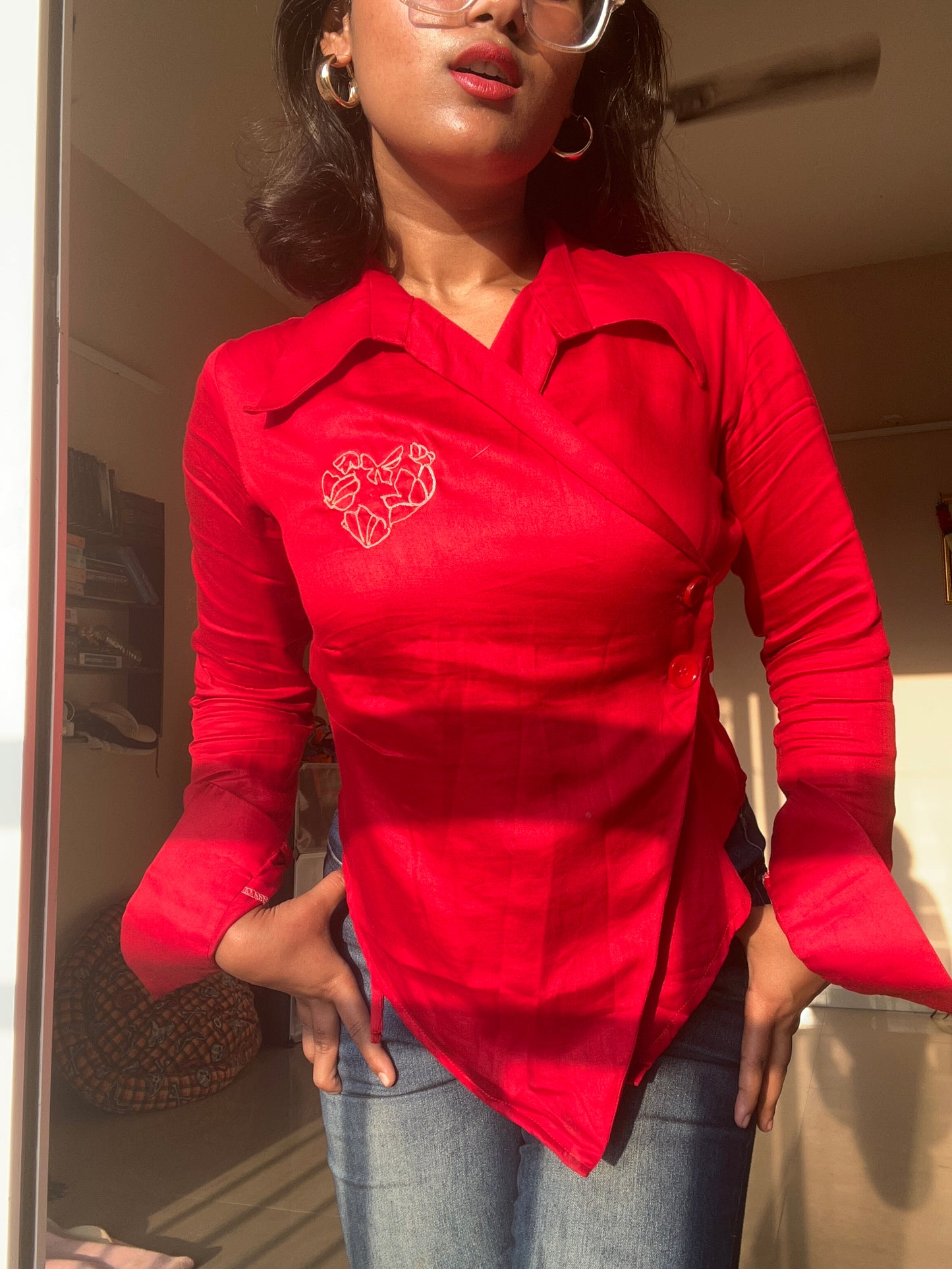 Hae-ina Blazer Shirt In Red