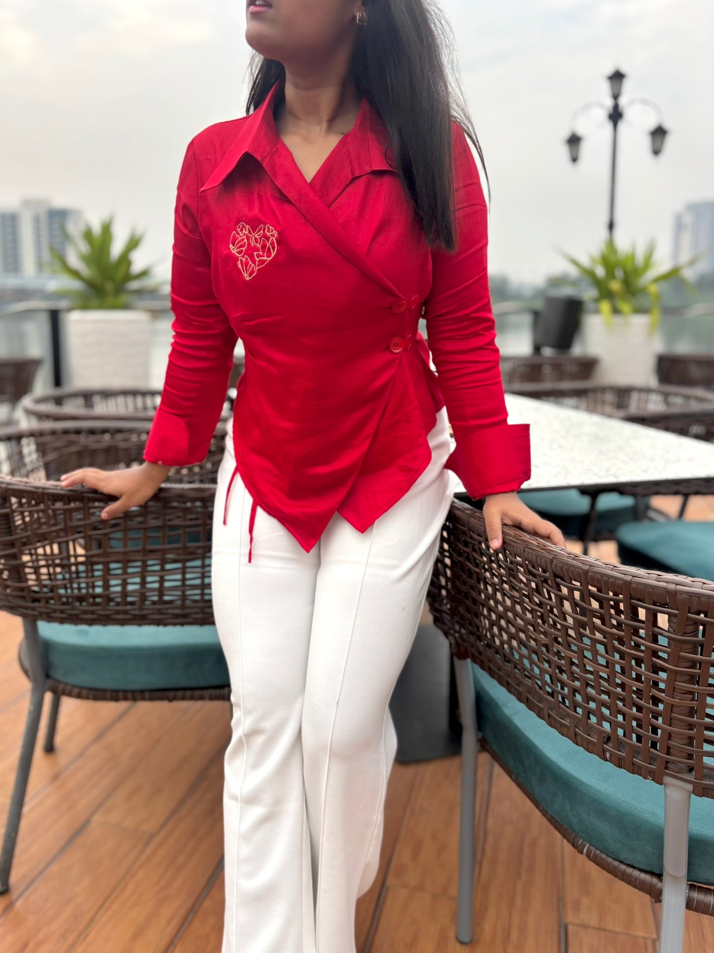 Hae-ina Blazer Shirt In Red