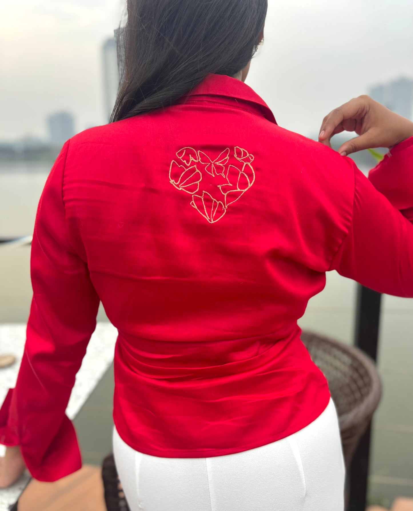 Hae-ina Blazer Shirt In Red