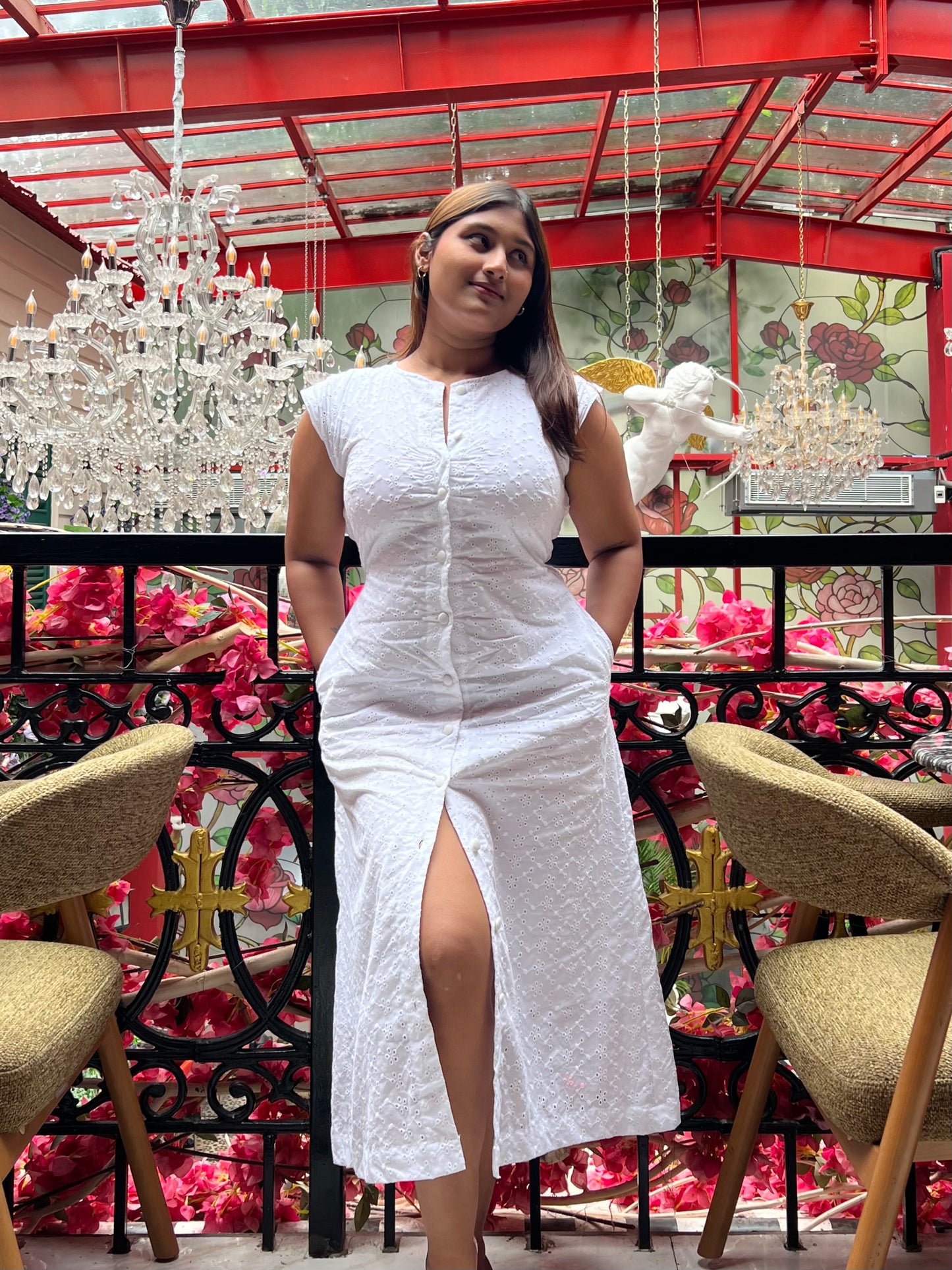 Hans Swan Midi Dress