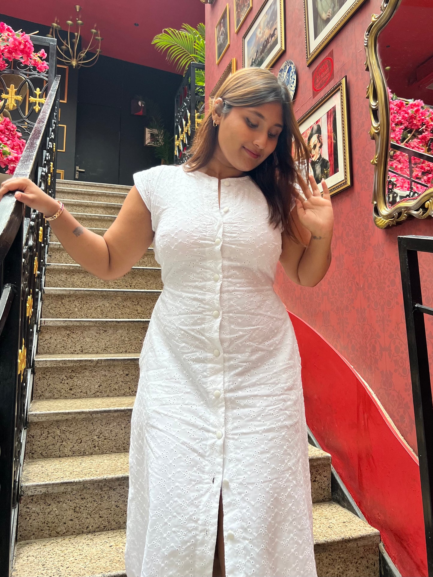 Hans Swan Midi Dress