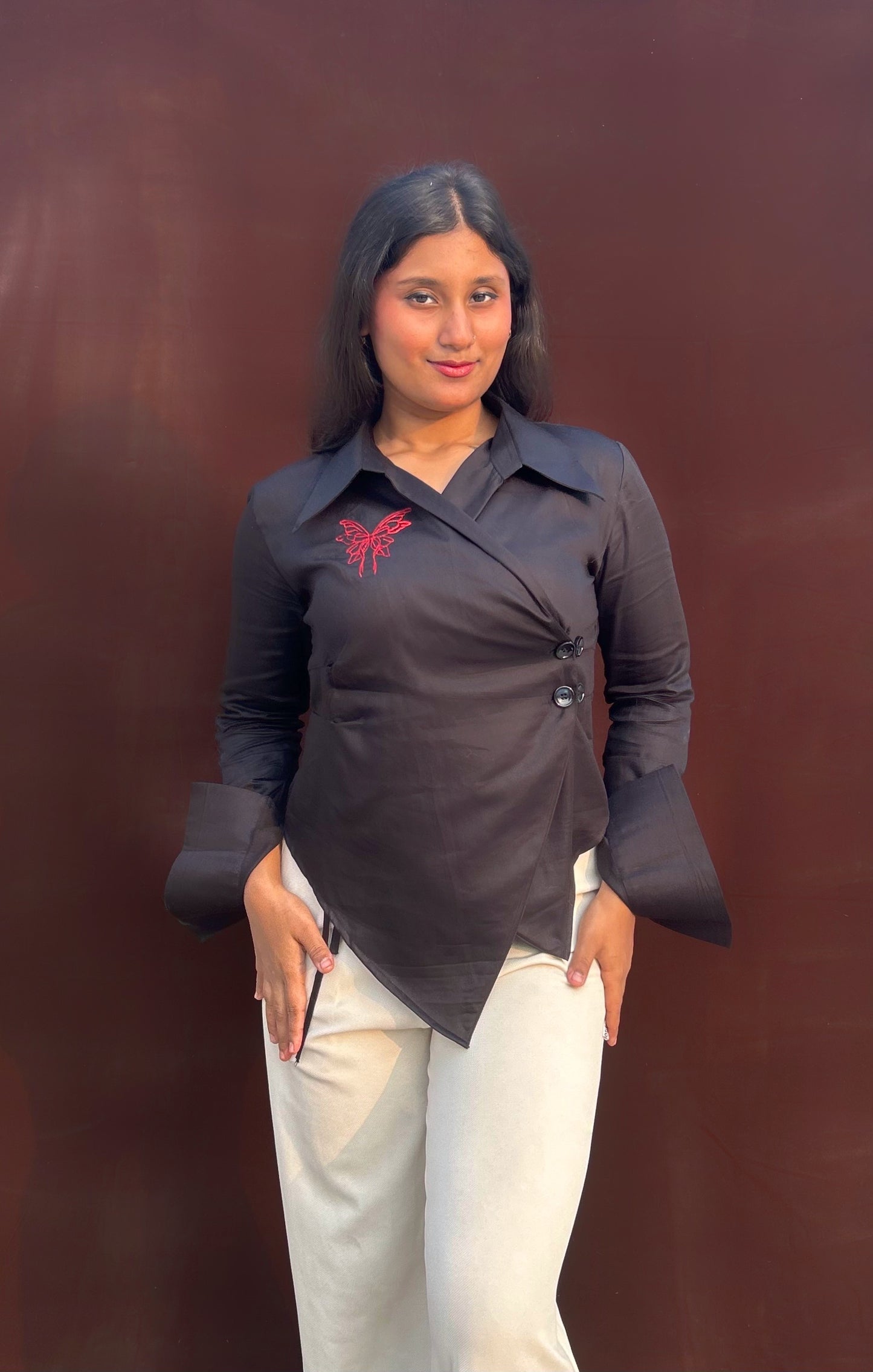 Hae-rin Blazer Shirt In Black