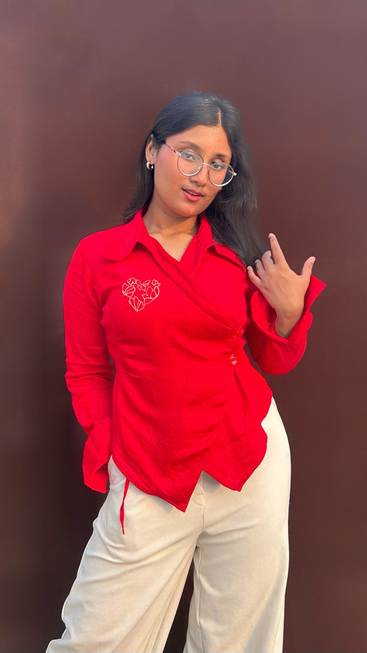 Hae-ina Blazer Shirt In Red