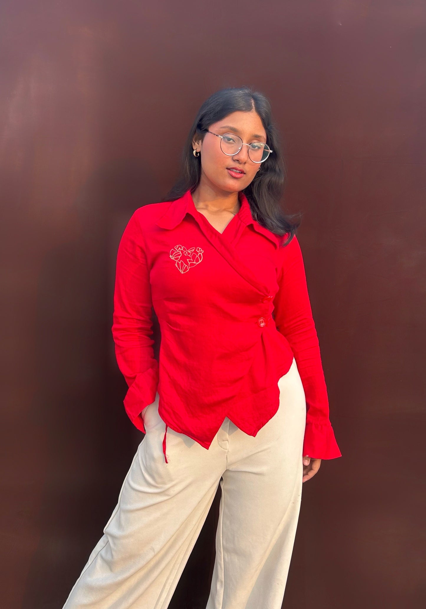 Hae-ina Blazer Shirt In Red