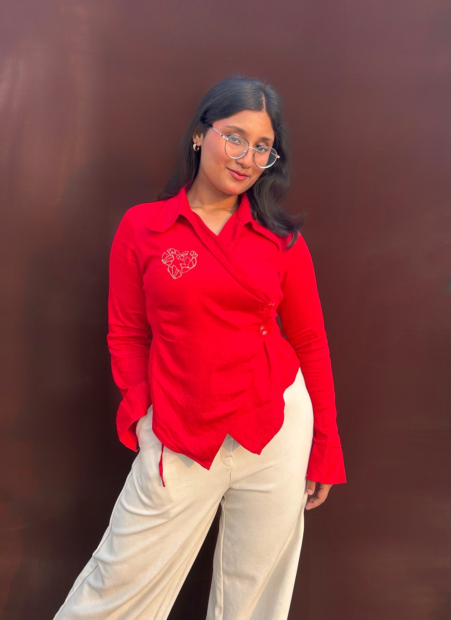 Hae-ina Blazer Shirt In Red