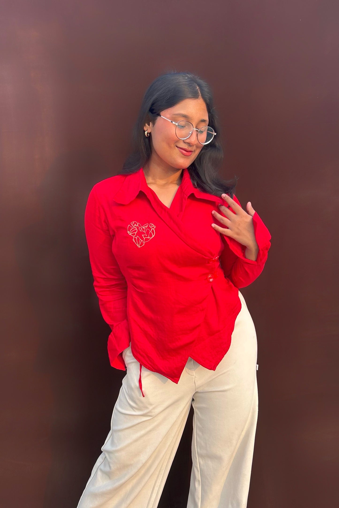 Hae-ina Blazer Shirt In Red