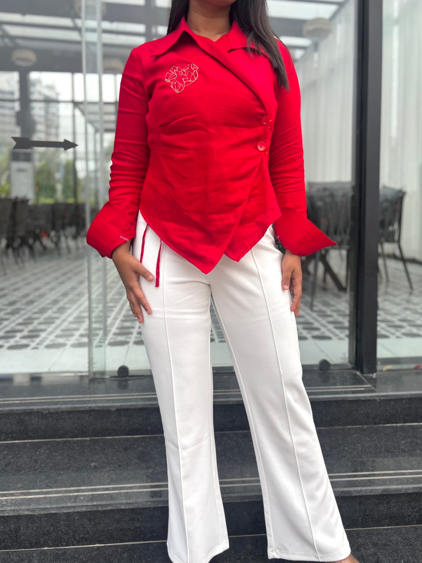Hae-ina Blazer Shirt In Red