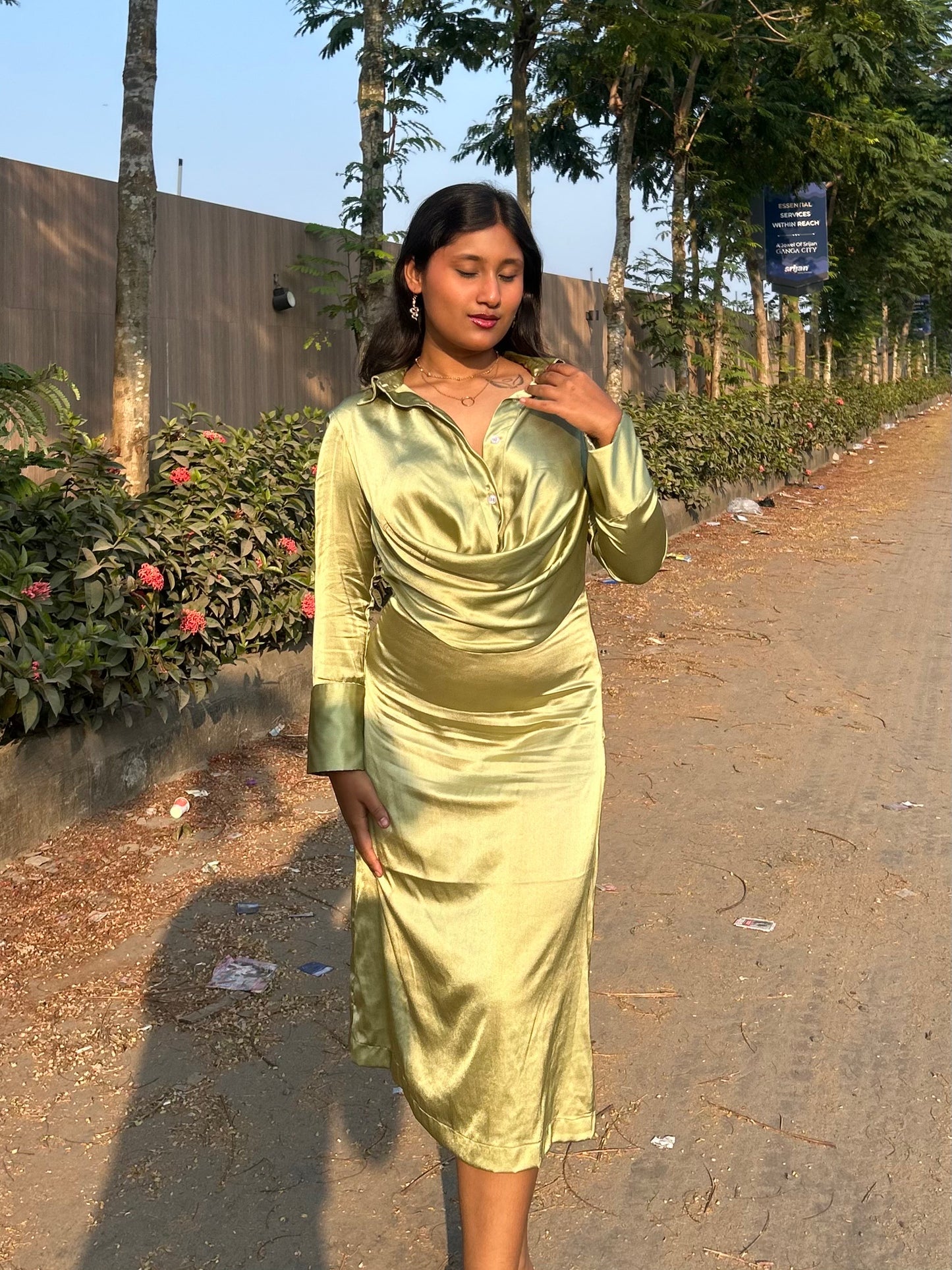 Rosabella Drape Midi Dress