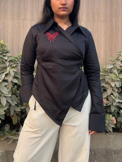 Hae-rin Blazer Shirt In Black