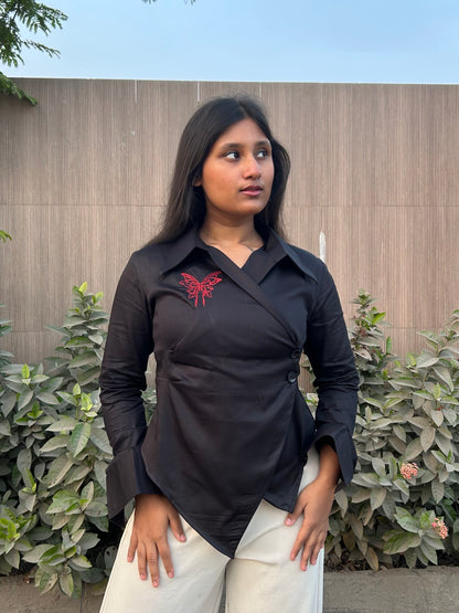 Hae-rin Blazer Shirt In Black