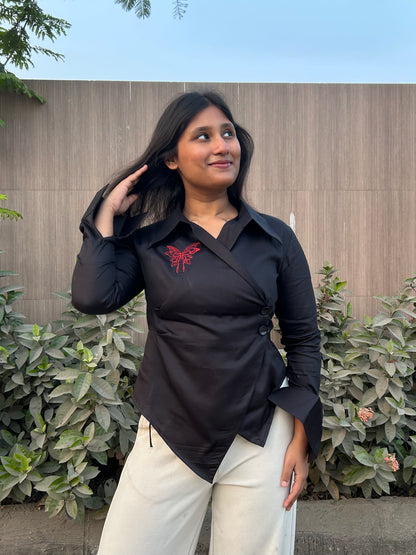 Hae-rin Blazer Shirt In Black