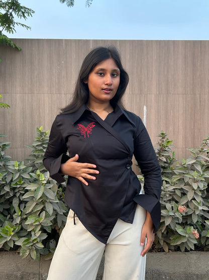 Hae-rin Blazer Shirt In Black