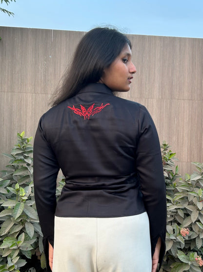 Hae-rin Blazer Shirt In Black