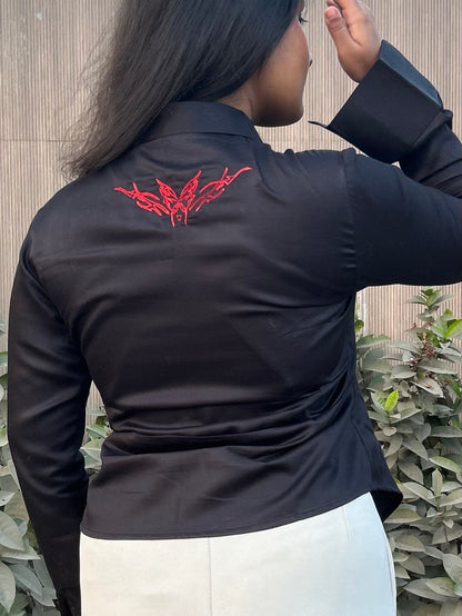 Hae-rin Blazer Shirt In Black