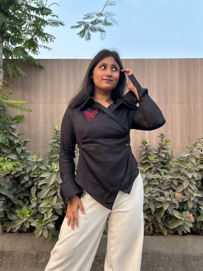 Hae-rin Blazer Shirt In Black