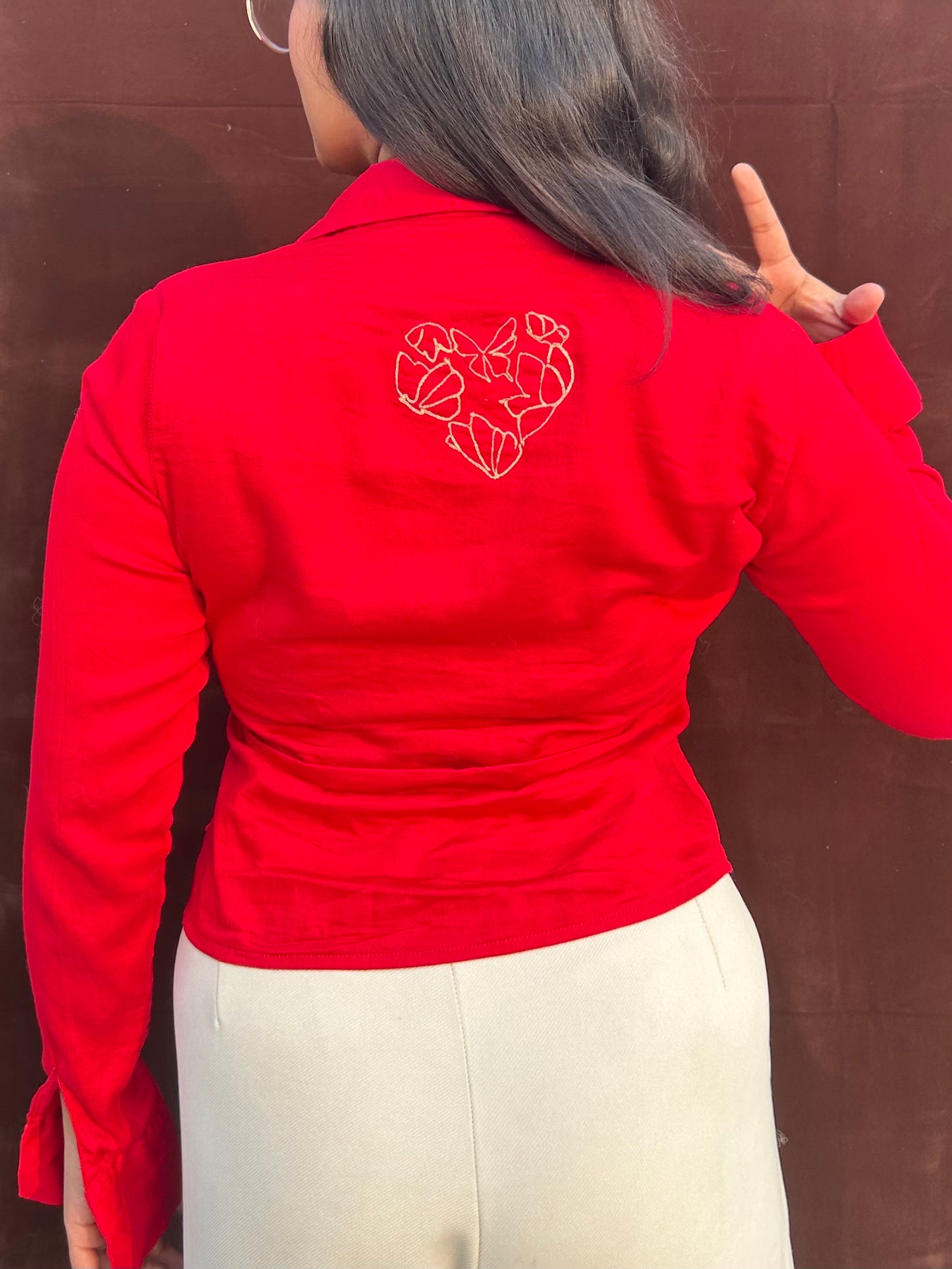 Hae-ina Blazer Shirt In Red